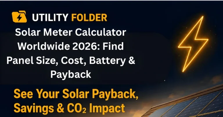 Solar Meter Calculator Worldwide 2026: Find Panel Size, Cost, Battery & Payback